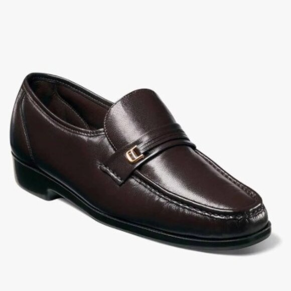 Florsheim Shoes Men's 10EEE Riva Moc Toe Bit Loafers Burgundy - Picture 1 of 16
